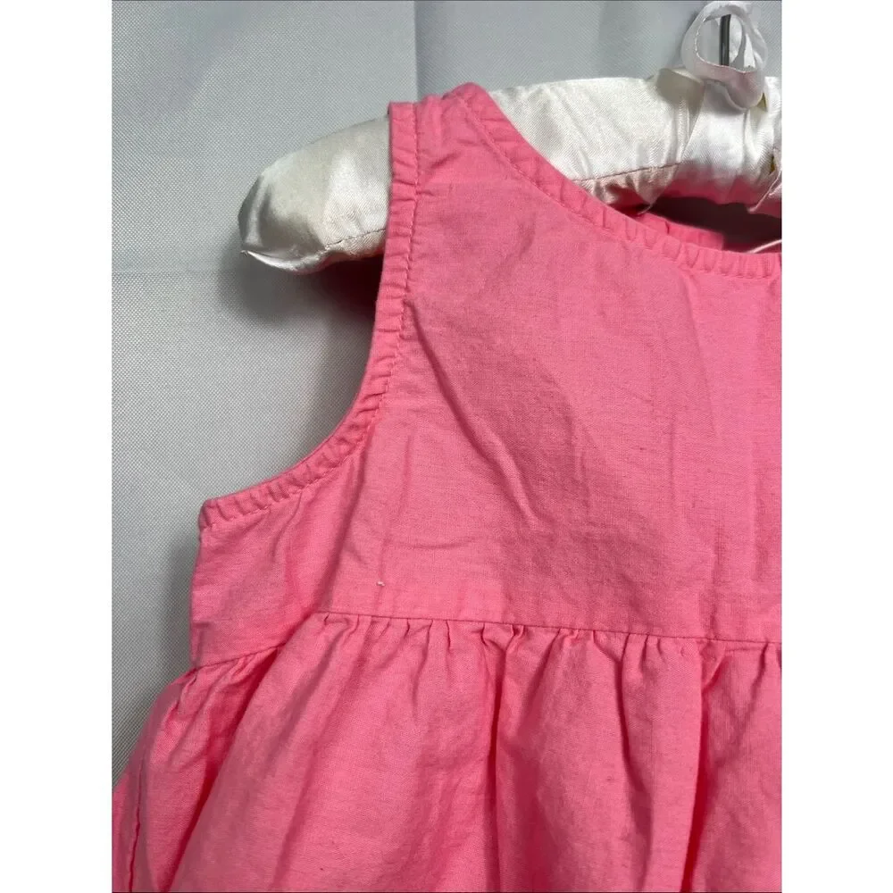 Baby Gap pink and neon orange woven eyelet sleeveless cotton top size 4T